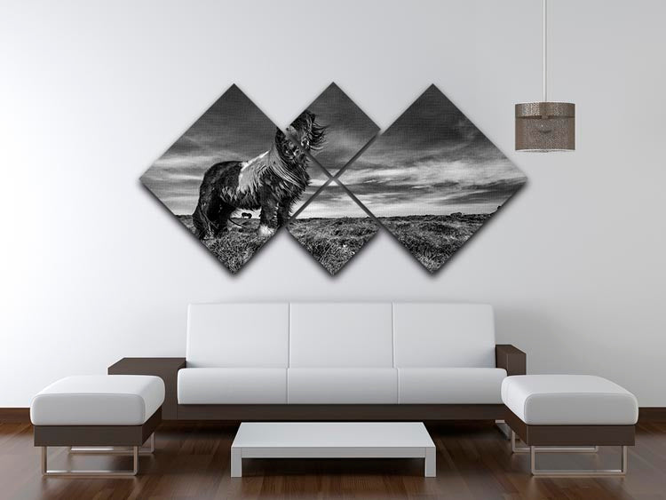 Horse Standing 4 Square Multi Panel Canvas - Canvas Art Rocks - 3