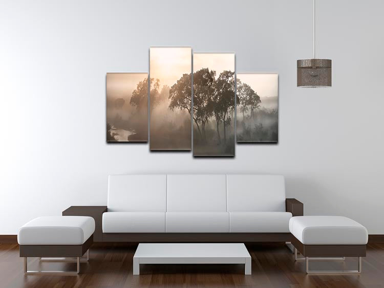 Savana Sunrise 4 Split Panel Canvas - Canvas Art Rocks - 3