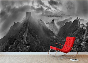 Misty Morning At Great Wall Wall Mural Wallpaper - Canvas Art Rocks - 2