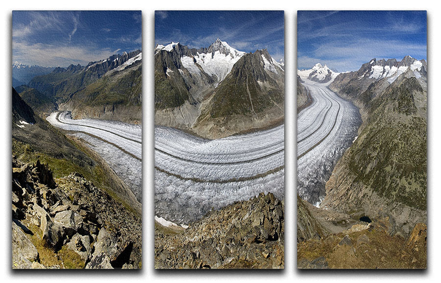 Aletschgletscher 3 Split Panel Canvas Print - Canvas Art Rocks - 1
