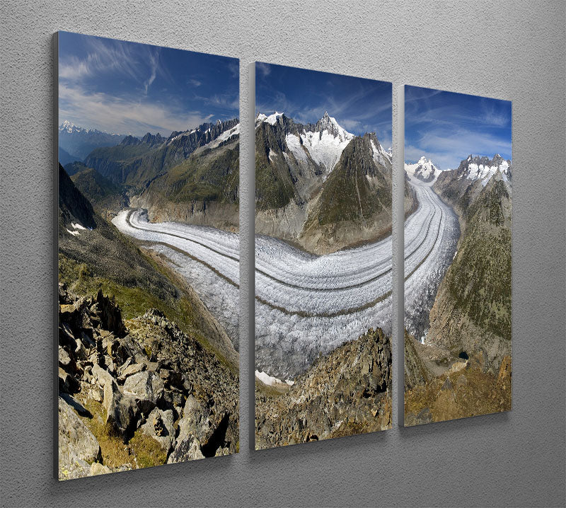 Aletschgletscher 3 Split Panel Canvas Print - Canvas Art Rocks - 2