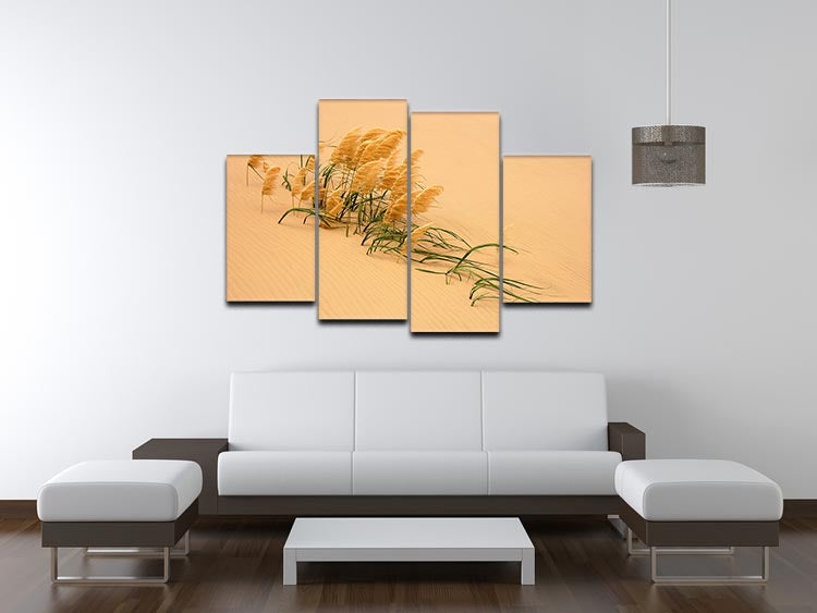 Pampas Grass In Sand Dune 4 Split Panel Canvas - Canvas Art Rocks - 3