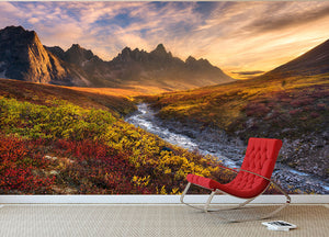 Mountain Paradise Wall Mural Wallpaper - Canvas Art Rocks - 2