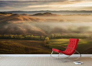 Mystical Waving Fields Tuscany Wall Mural Wallpaper - Canvas Art Rocks - 2