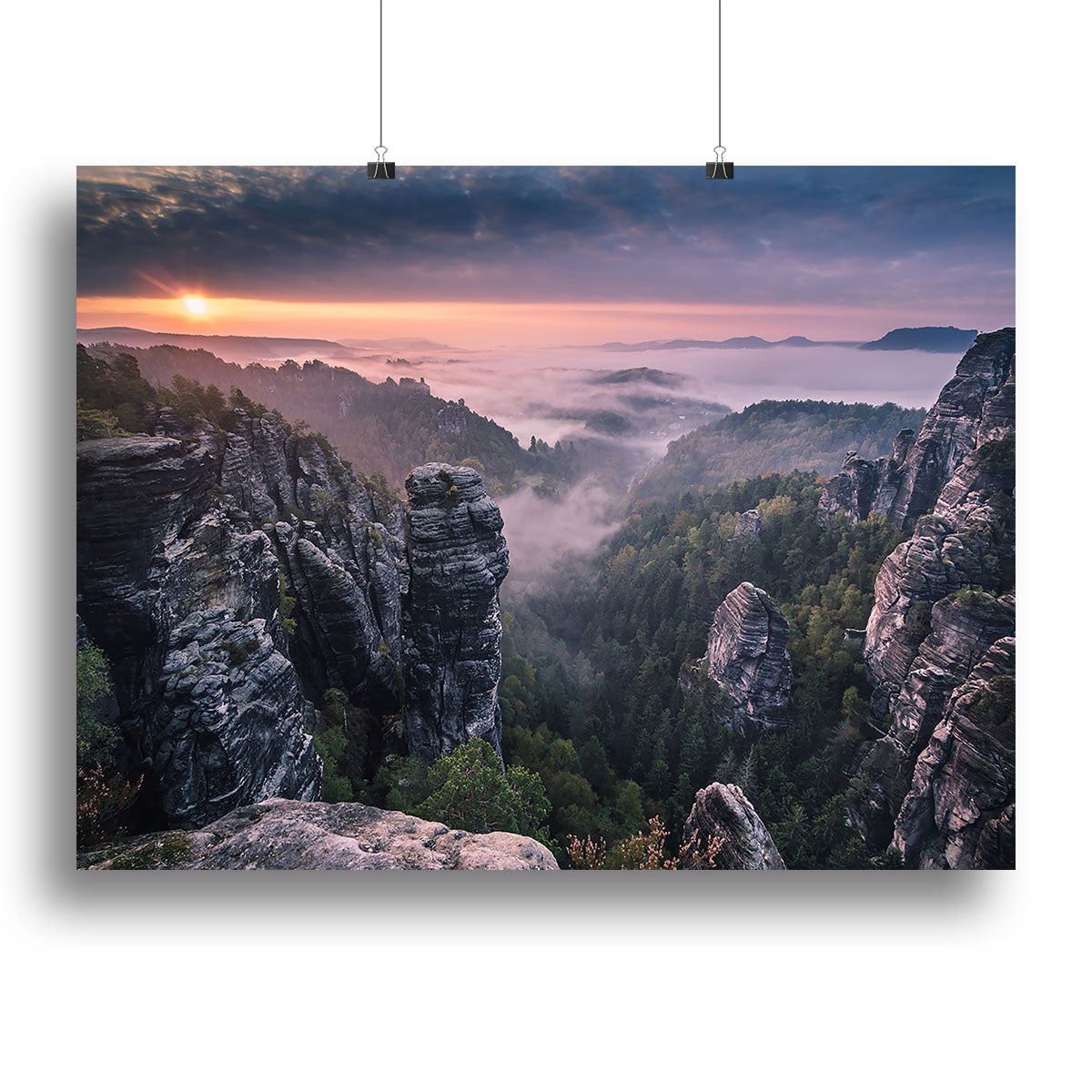 Sunrise On The Rocks Canvas Print or Poster - Canvas Art Rocks - 2
