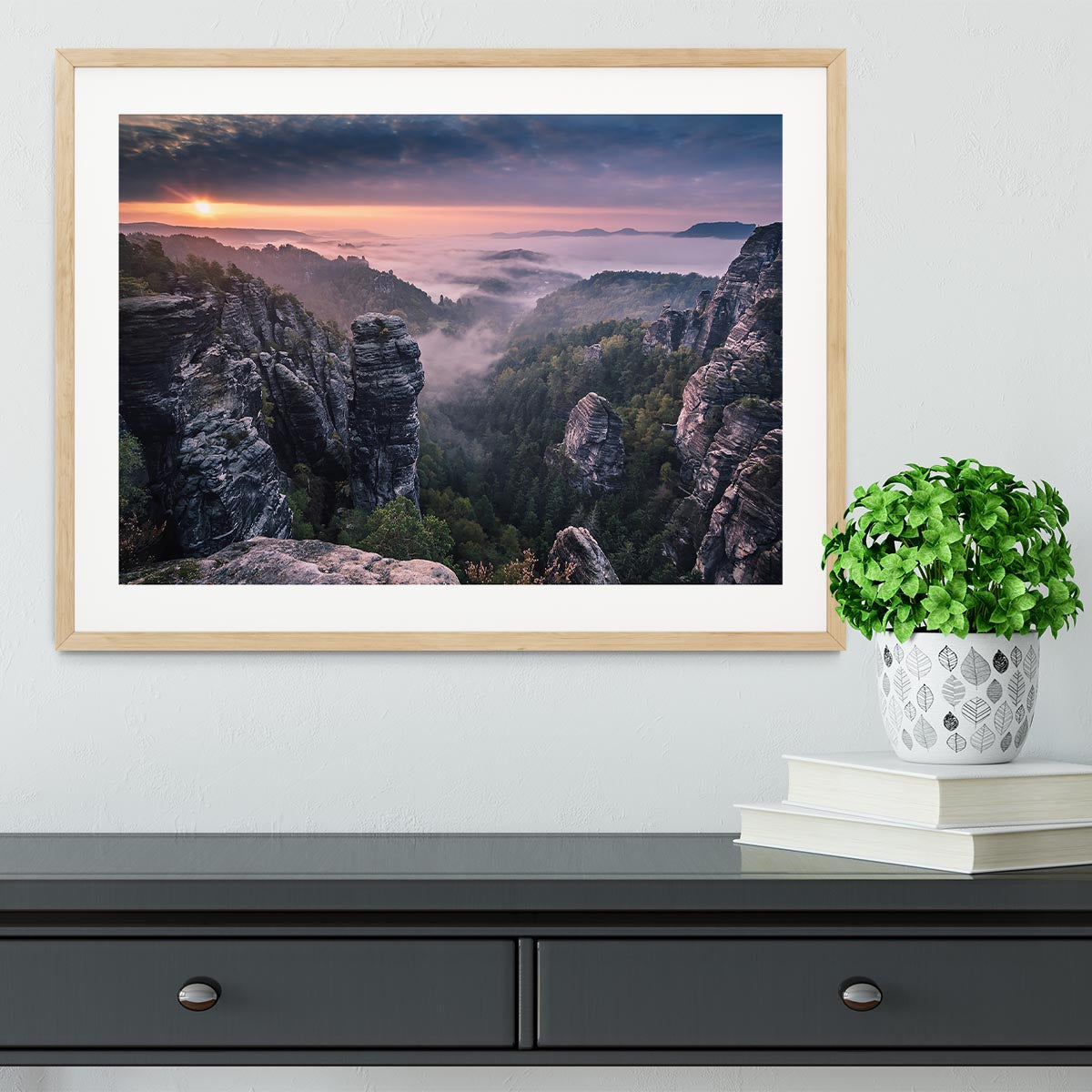 Sunrise On The Rocks Framed Print - Canvas Art Rocks - 3