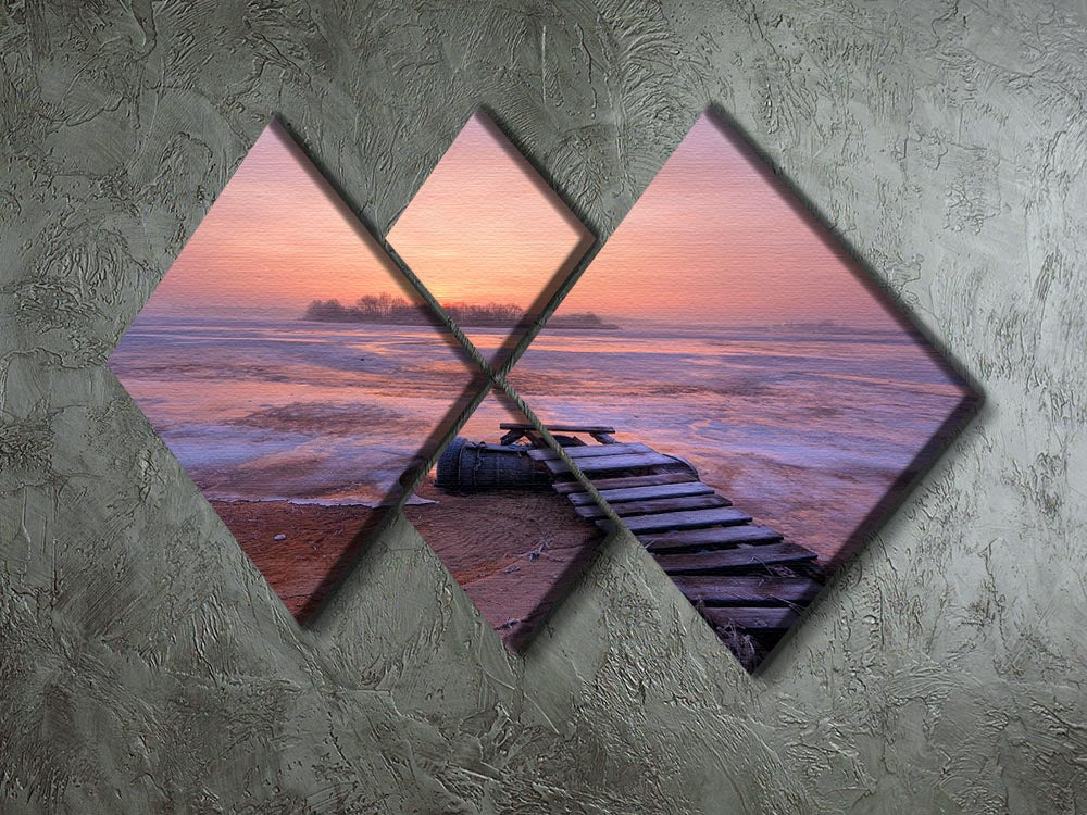Cold Morning 4 Square Multi Panel Canvas - Canvas Art Rocks - 2