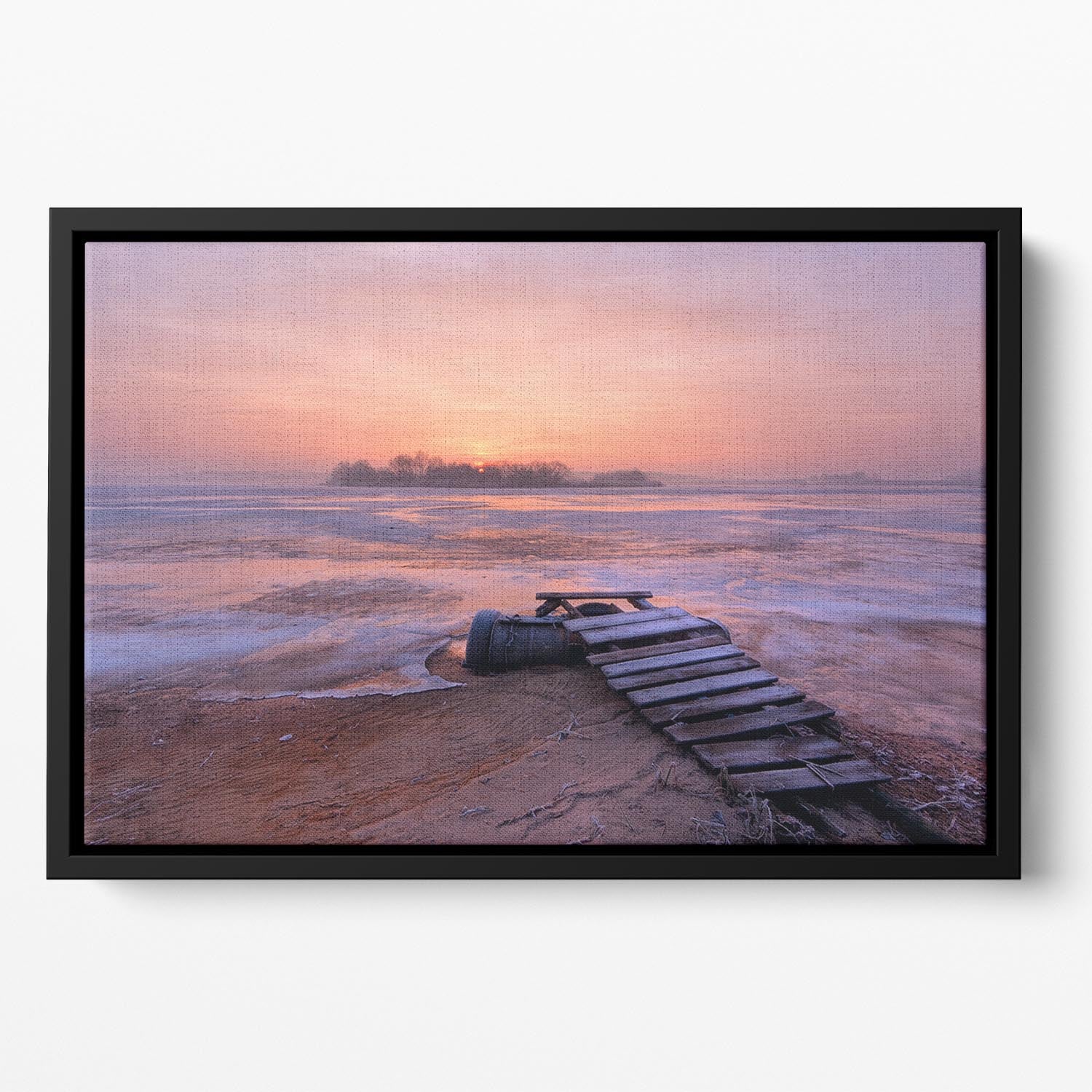 Cold Morning Floating Framed Canvas - Canvas Art Rocks - 2