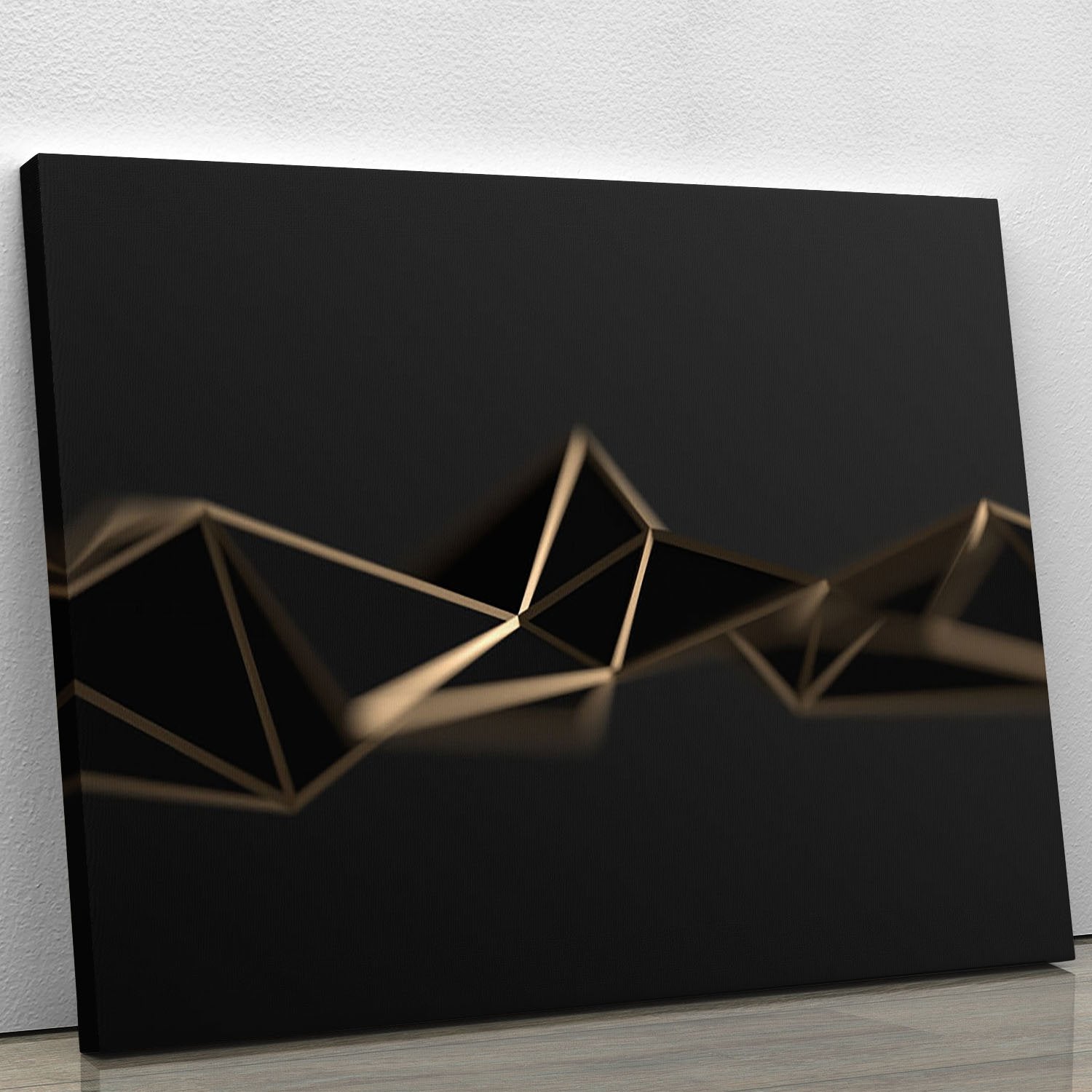 3D Gold Triangluated Surface Canvas Print or Poster
