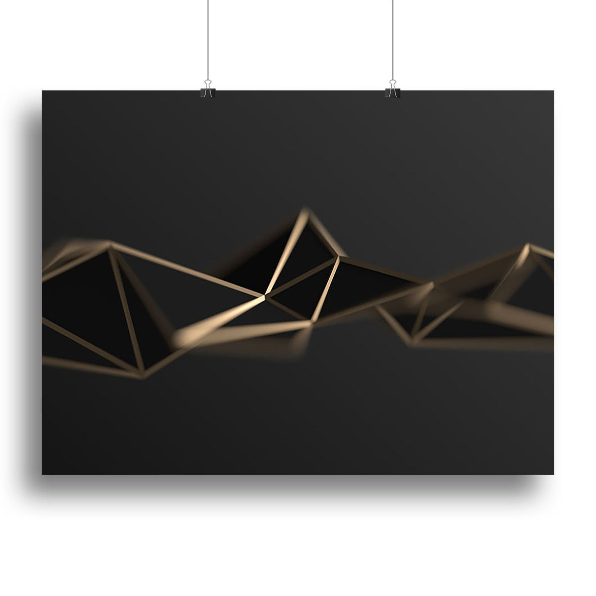 3D Gold Triangluated Surface Canvas Print or Poster
