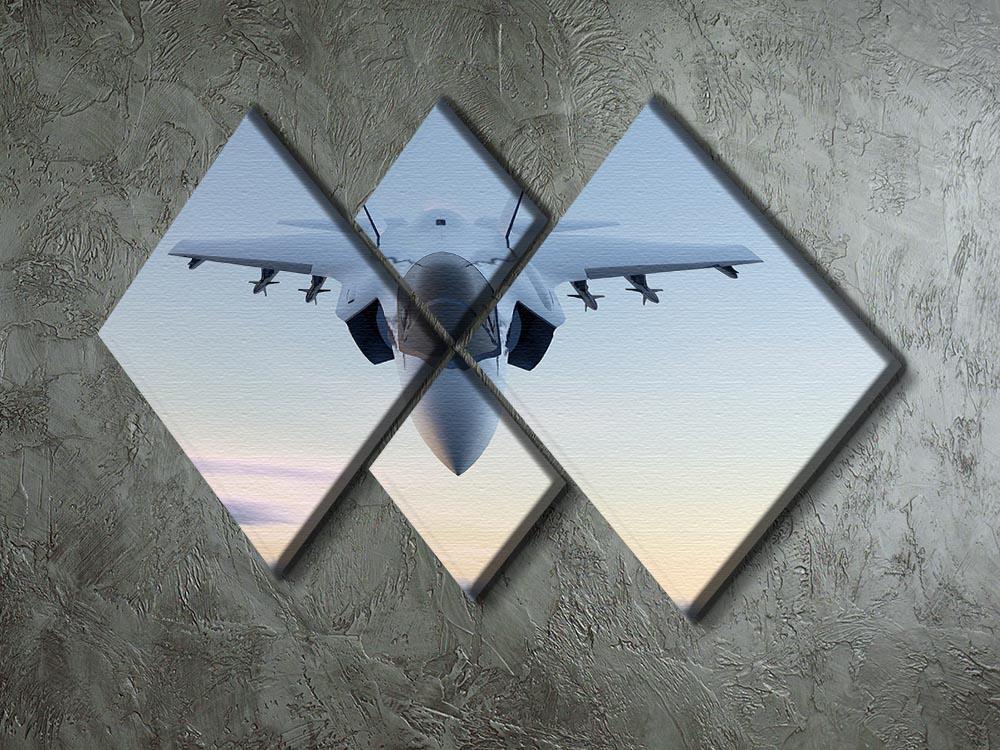 3D Jet F-35 fighter 4 Square Multi Panel Canvas  - Canvas Art Rocks - 2