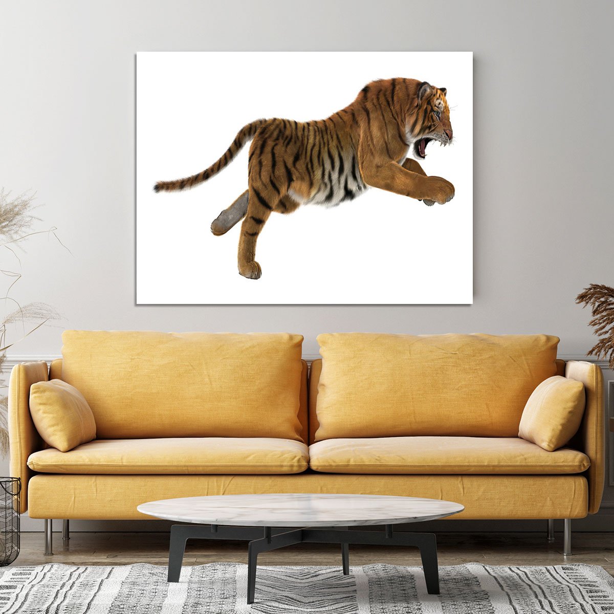 3D digital render of a hunting big cat Canvas Print or Poster
