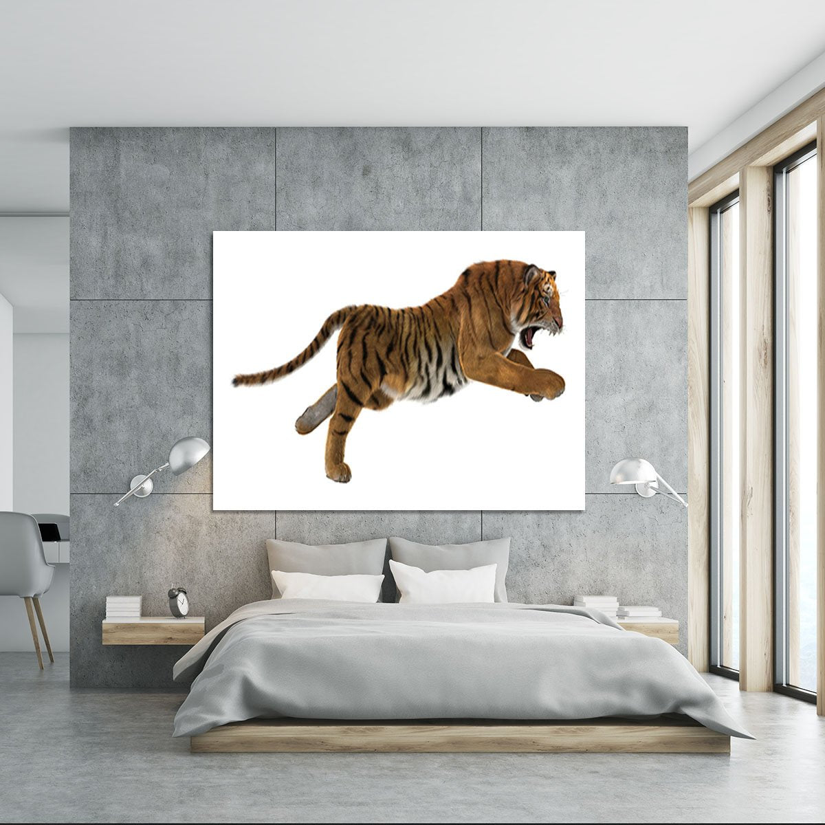 3D digital render of a hunting big cat Canvas Print or Poster