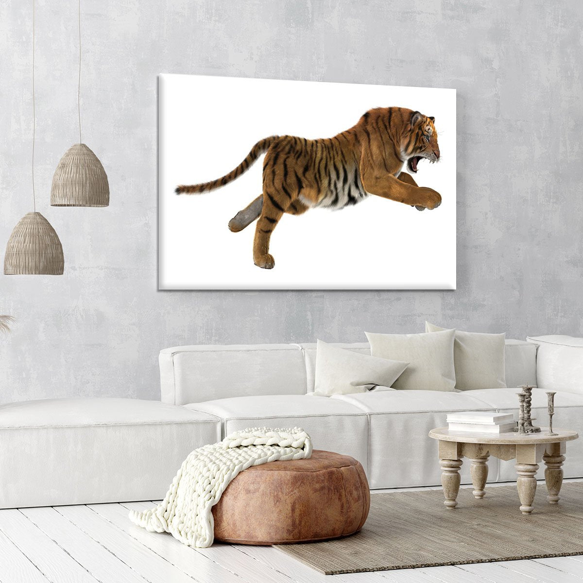 3D digital render of a hunting big cat Canvas Print or Poster