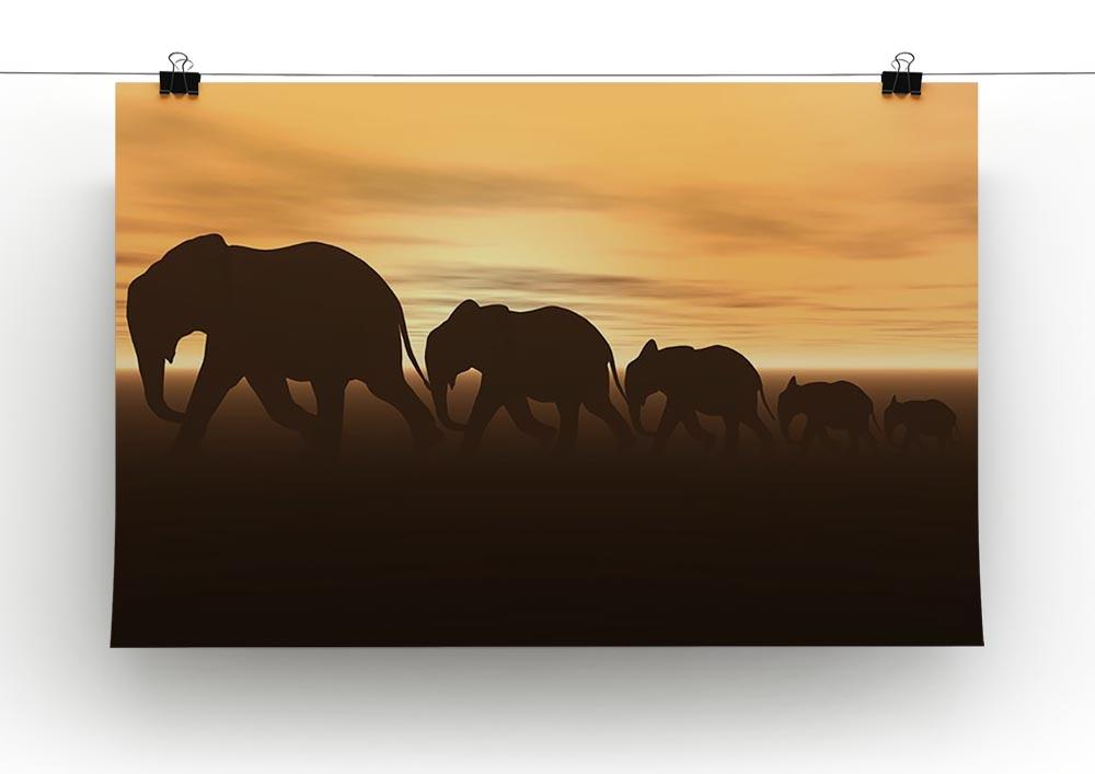 3D render of elephants Canvas Print or Poster - Canvas Art Rocks - 2