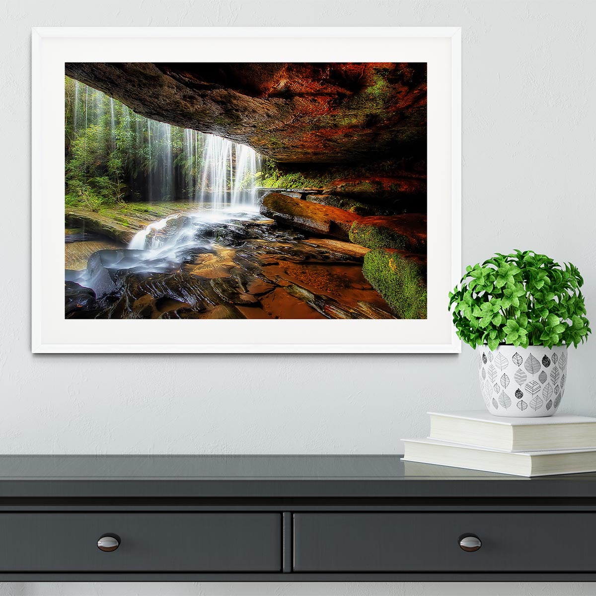 Under The Ledge Framed Print - Canvas Art Rocks - 5