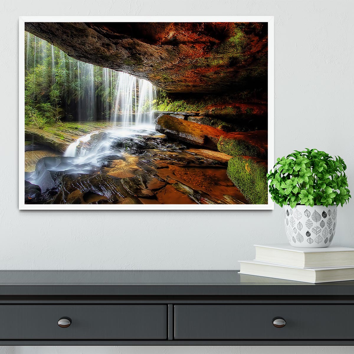 Under The Ledge Framed Print - Canvas Art Rocks -6