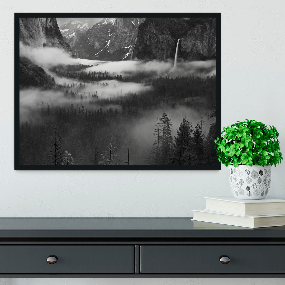 Fog Floating In Yosemite Valley Framed Print - Canvas Art Rocks - 2