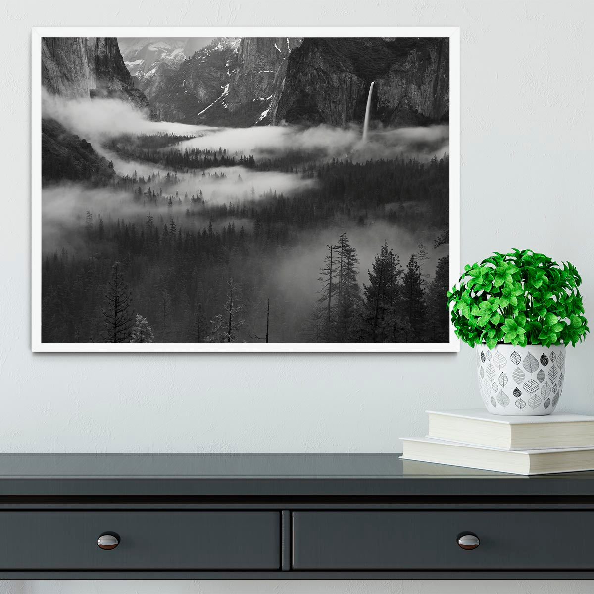 Fog Floating In Yosemite Valley Framed Print - Canvas Art Rocks -6