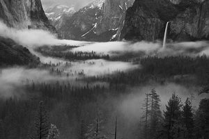 Fog Floating In Yosemite Valley Wall Mural Wallpaper - Canvas Art Rocks - 1