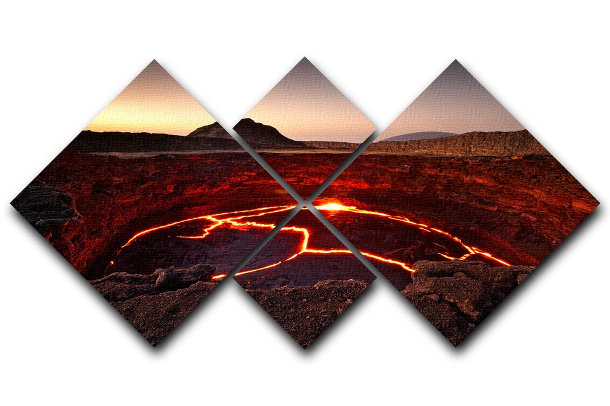 Crater Lake 4 Square Multi Panel Canvas - Canvas Art Rocks - 1