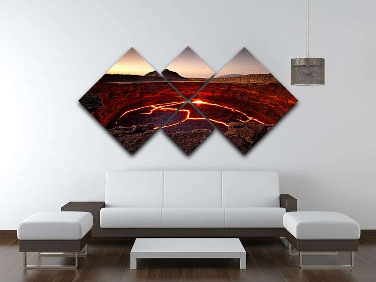 Crater Lake 4 Square Multi Panel Canvas - Canvas Art Rocks - 3