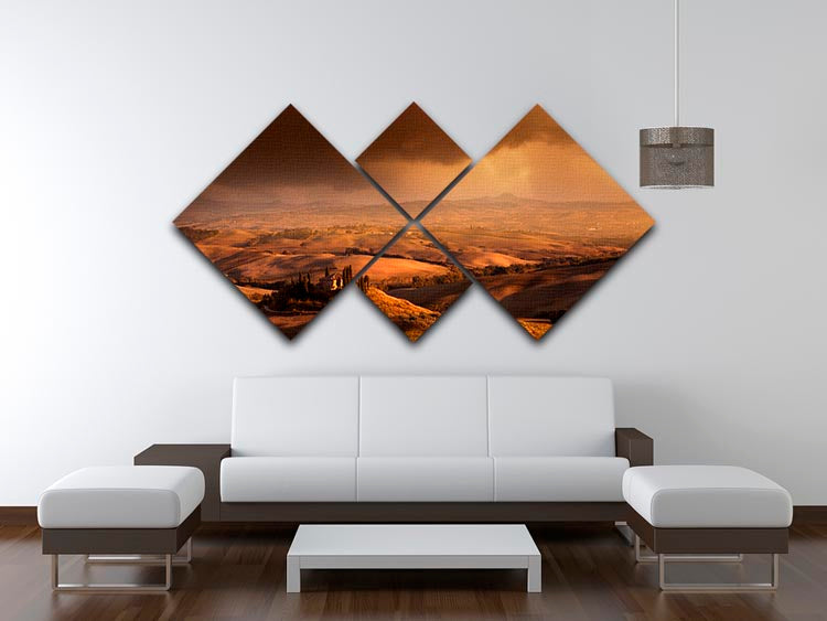 Val Orcia 4 Square Multi Panel Canvas - Canvas Art Rocks - 3