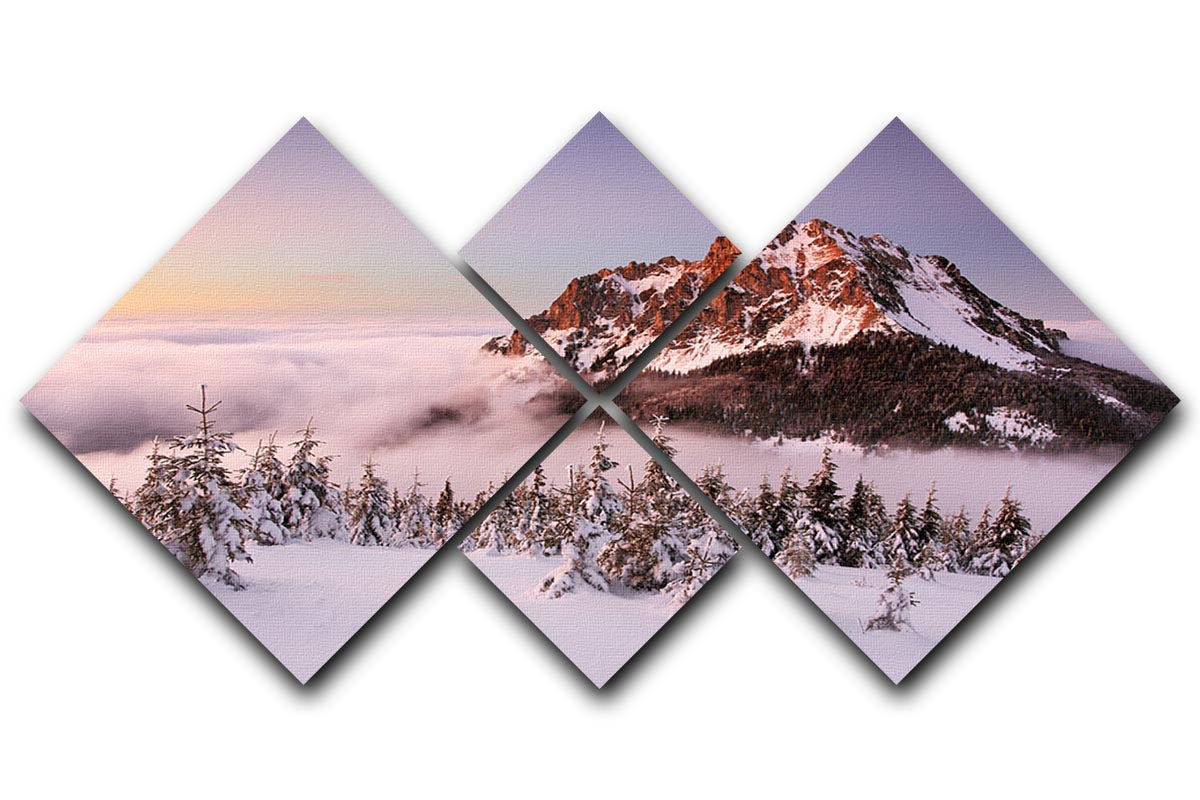 Rozsutec Peak 4 Square Multi Panel Canvas - Canvas Art Rocks - 1