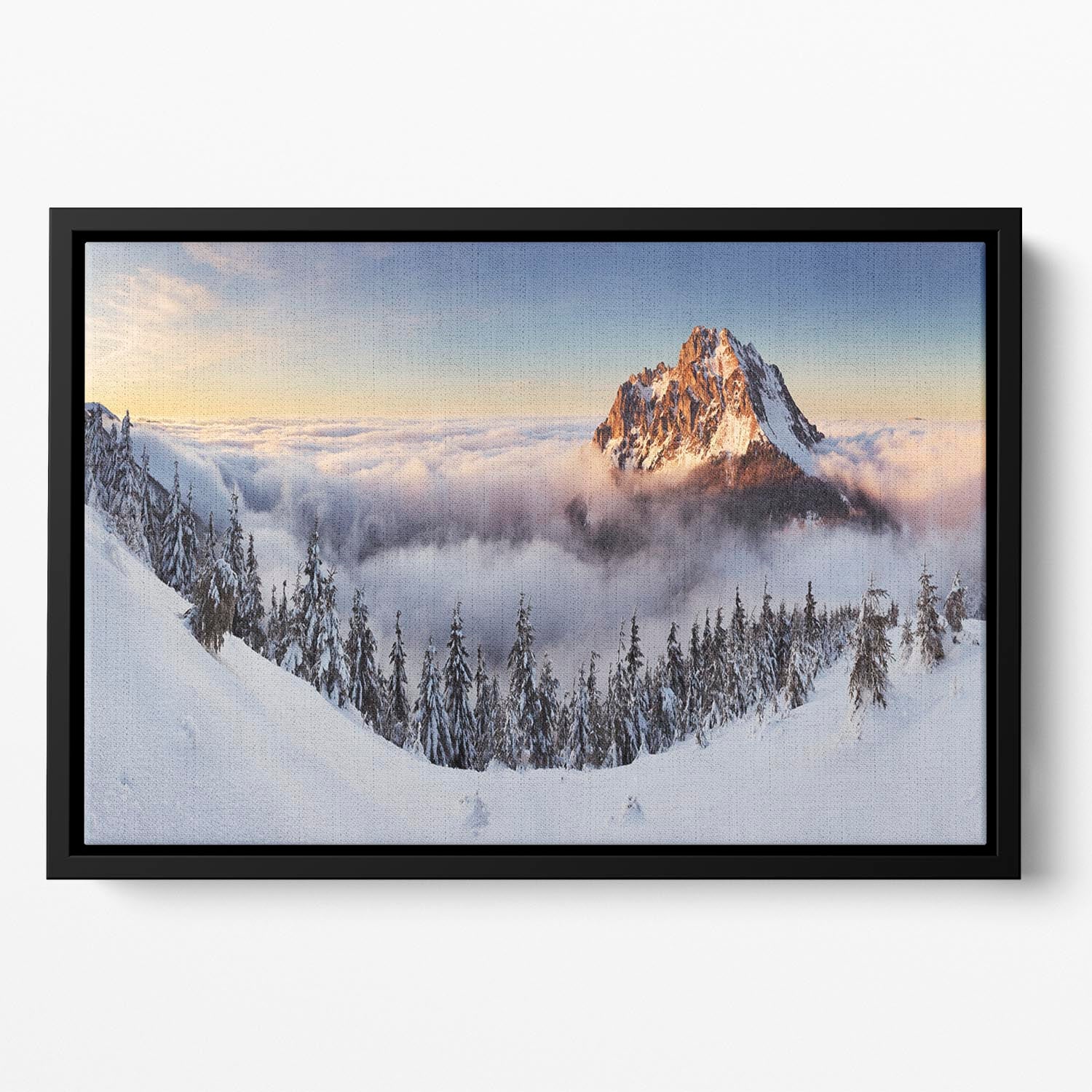 Golden Peak Floating Framed Canvas - Canvas Art Rocks - 2