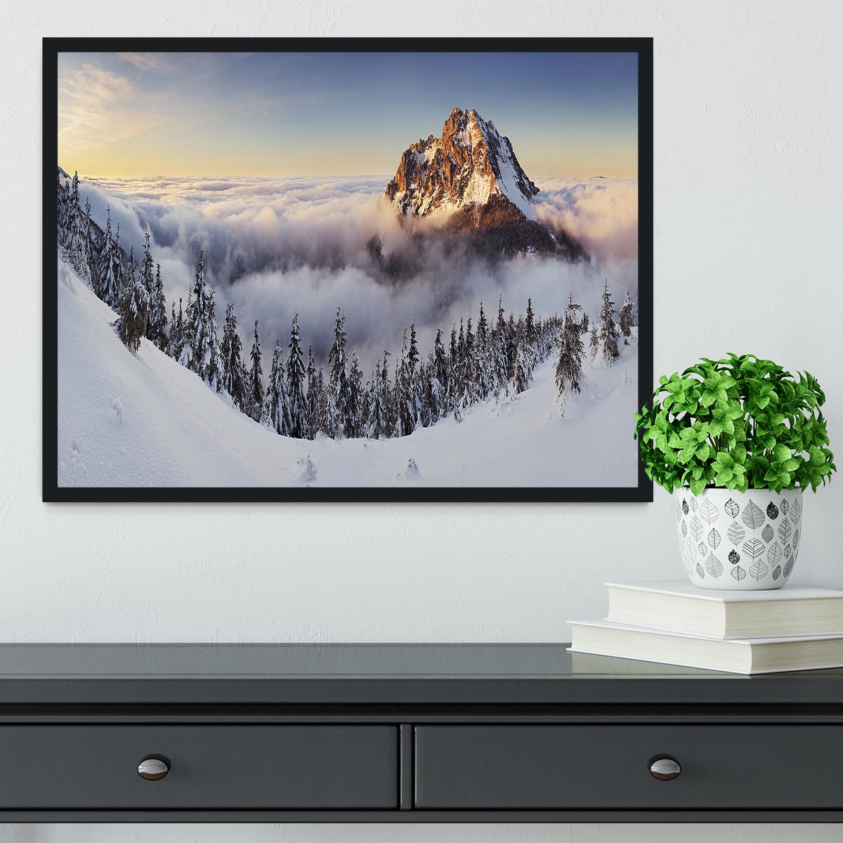 Golden Peak Framed Print - Canvas Art Rocks - 2