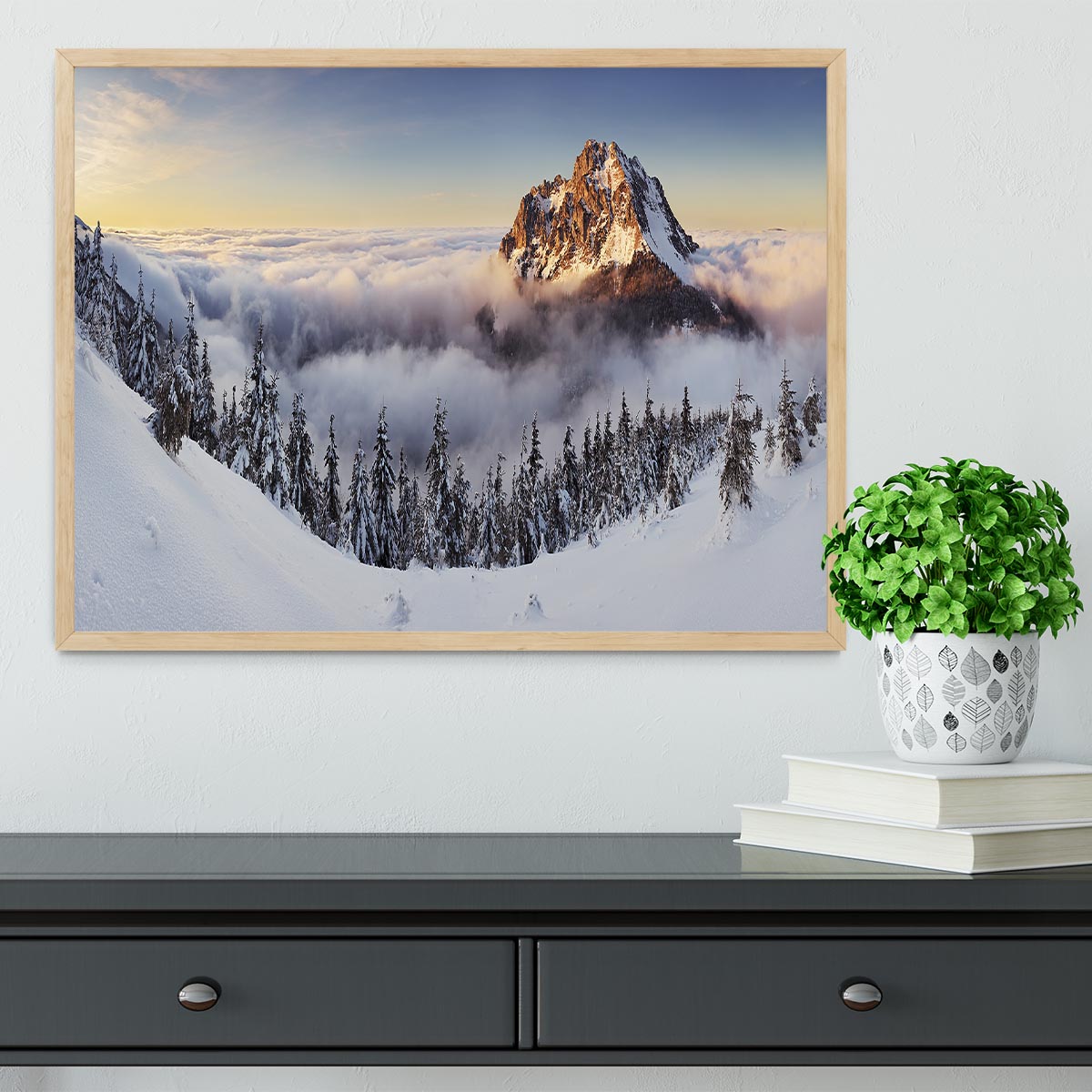 Golden Peak Framed Print - Canvas Art Rocks - 4