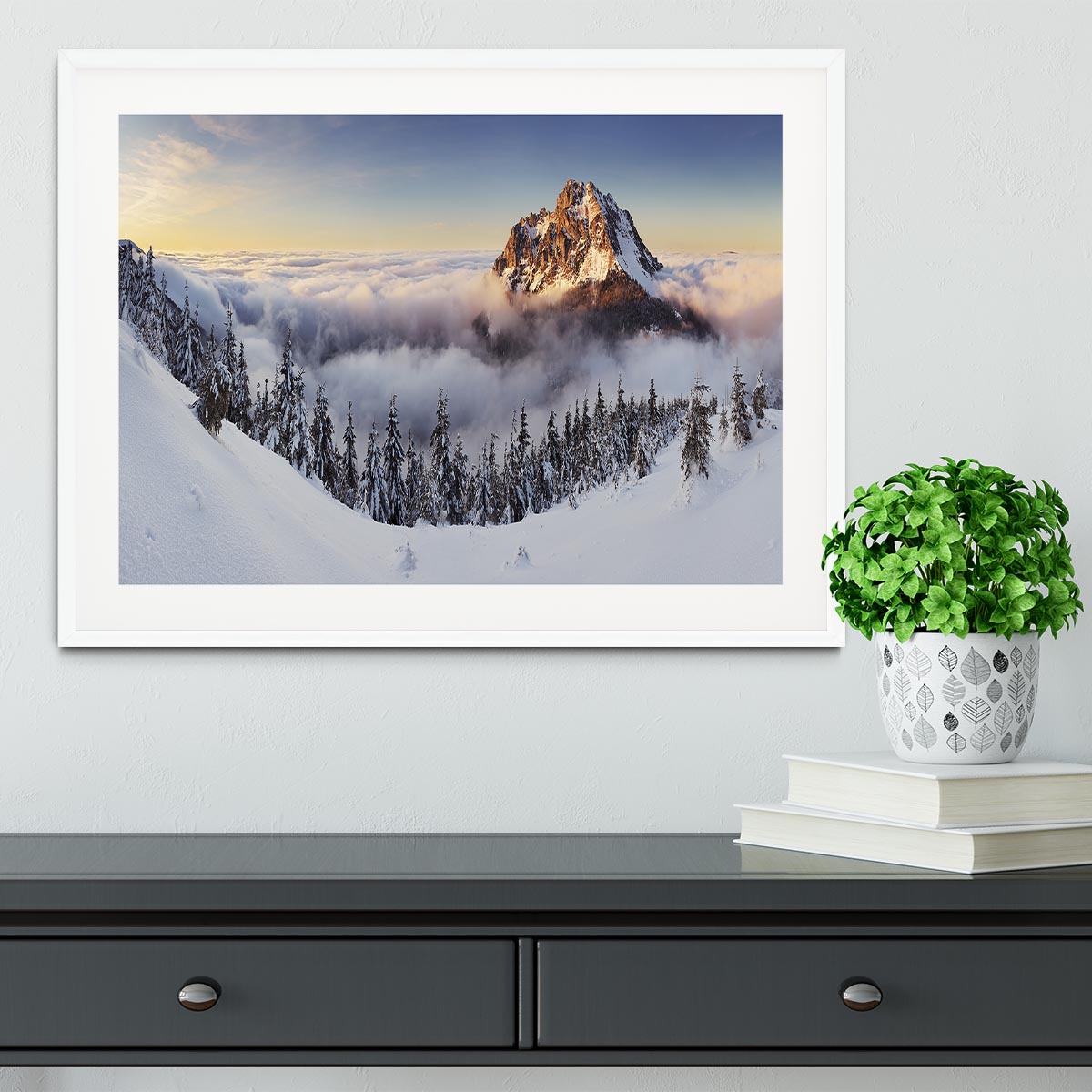 Golden Peak Framed Print - Canvas Art Rocks - 5