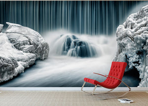 Icy Falls Wall Mural Wallpaper - Canvas Art Rocks - 2