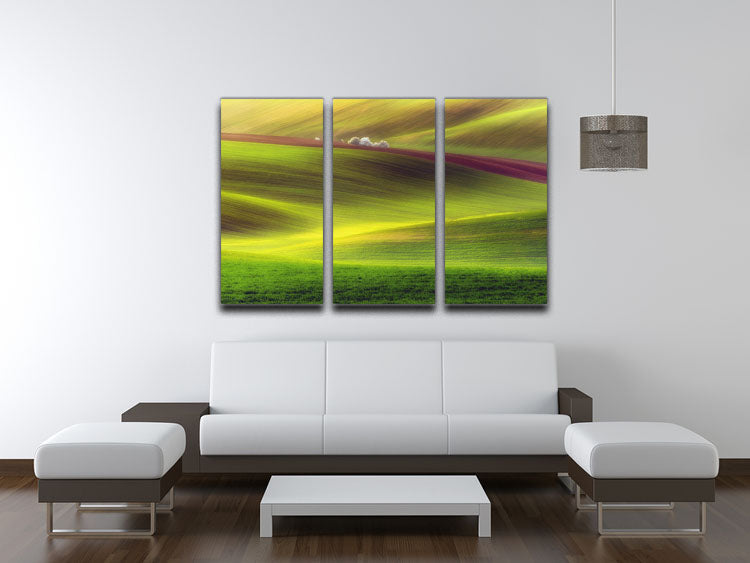 Golden Fields 3 Split Panel Canvas Print - Canvas Art Rocks - 3
