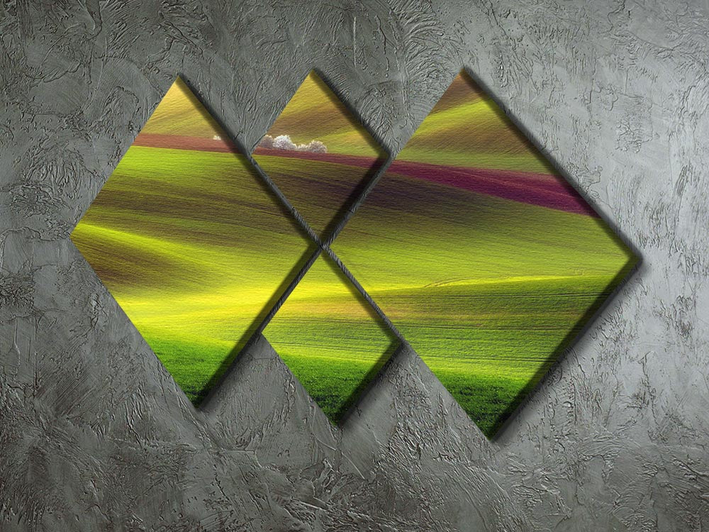 Golden Fields 4 Square Multi Panel Canvas - Canvas Art Rocks - 2