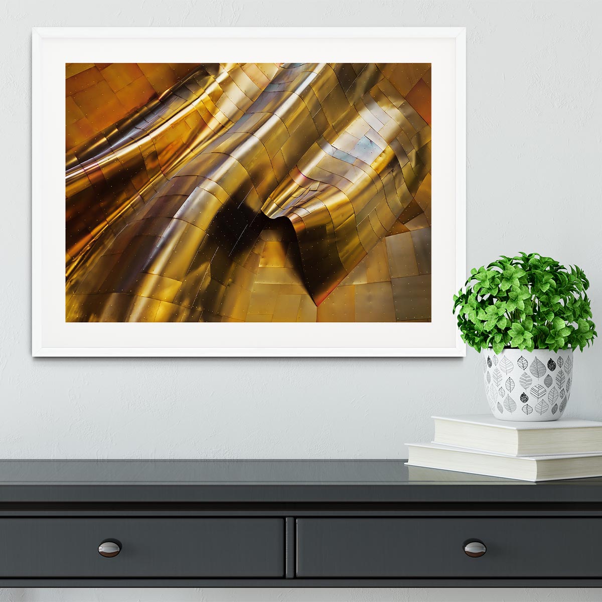 Abstract Steel Framed Print - Canvas Art Rocks - 5