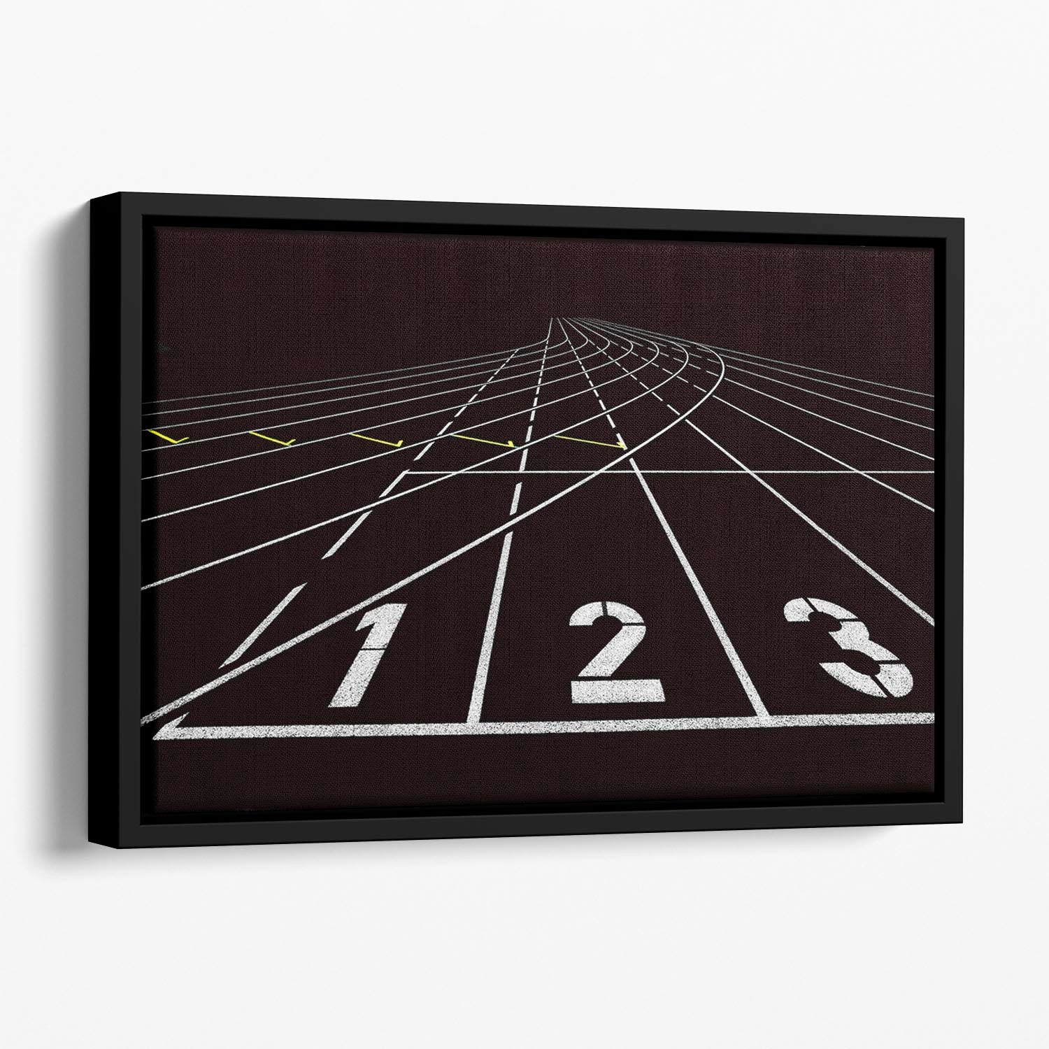 Running Track Floating Framed Canvas - Canvas Art Rocks - 1