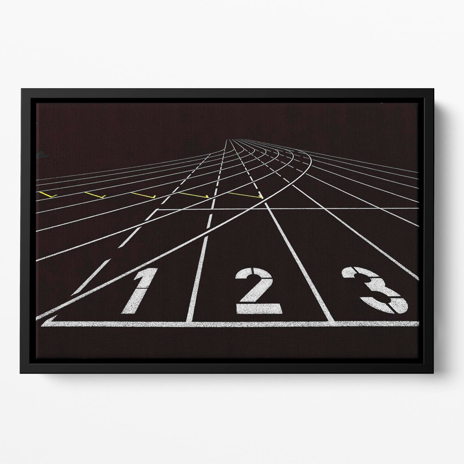 Running Track Floating Framed Canvas - Canvas Art Rocks - 2