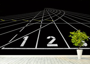 Running Track Wall Mural Wallpaper - Canvas Art Rocks - 4