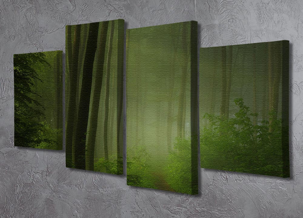 Forest Morning 4 Split Panel Canvas - Canvas Art Rocks - 2