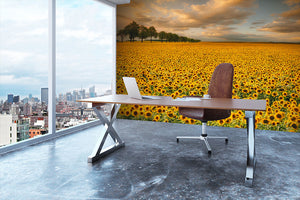 Sunflowers Wall Mural Wallpaper - Canvas Art Rocks - 3