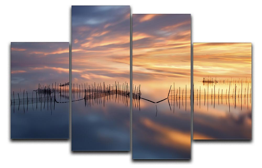 Fishnets 4 Split Panel Canvas - Canvas Art Rocks - 1