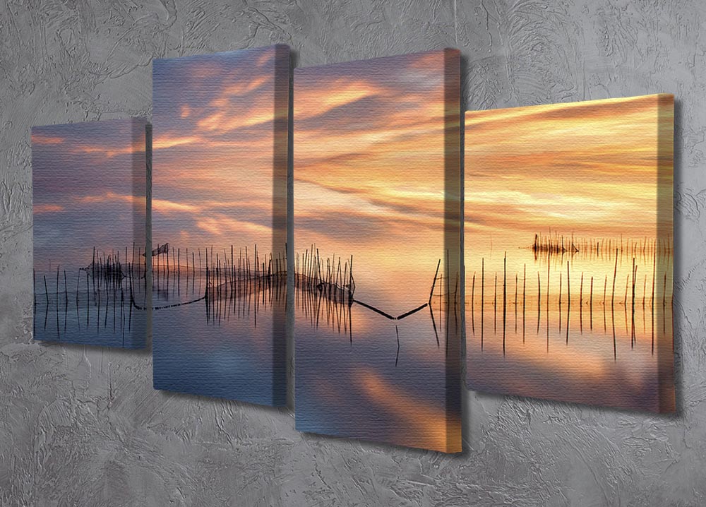 Fishnets 4 Split Panel Canvas - Canvas Art Rocks - 2