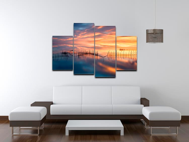 Fishnets 4 Split Panel Canvas - Canvas Art Rocks - 3