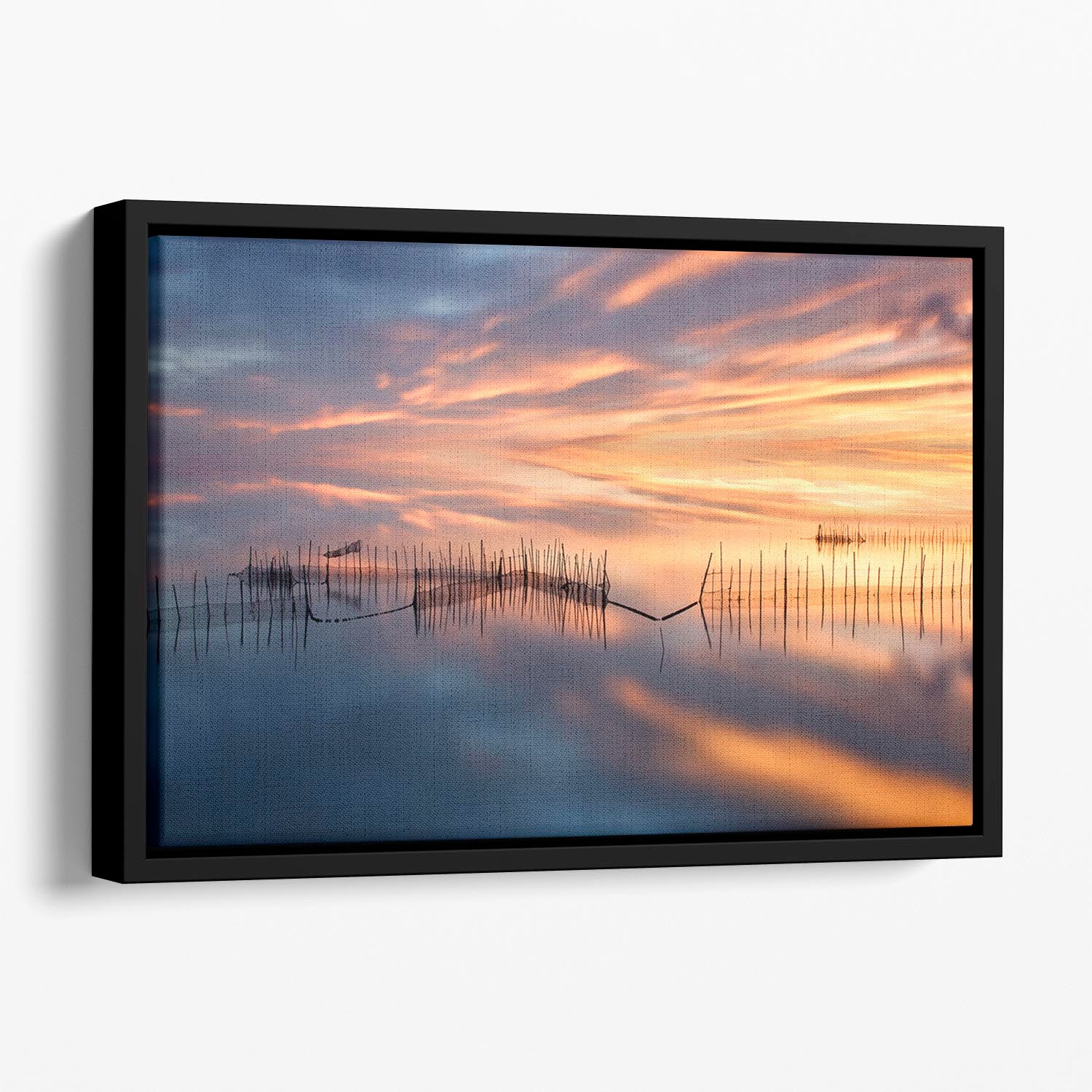 Fishnets Floating Framed Canvas - Canvas Art Rocks - 1