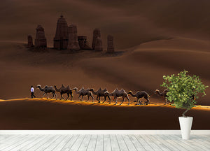 Castle And Camels Wall Mural Wallpaper - Canvas Art Rocks - 4