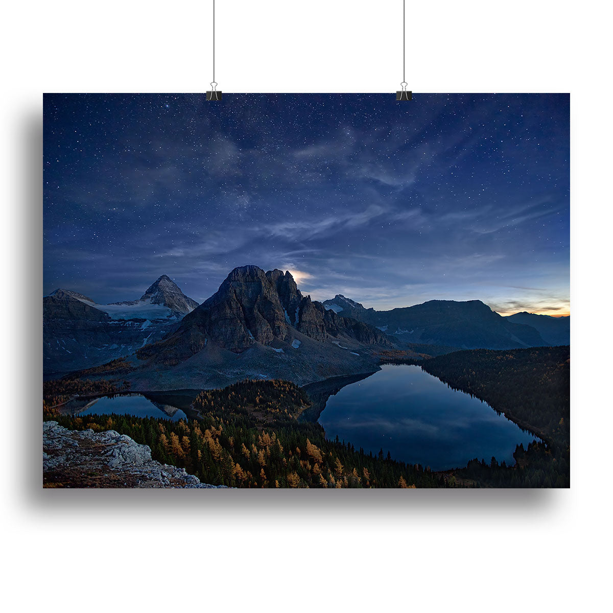 Starry Night At Mount Assiniboine Canvas Print or Poster - Canvas Art Rocks - 2