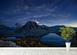 Starry Night At Mount Assiniboine Wall Mural Wallpaper - Canvas Art Rocks - 4