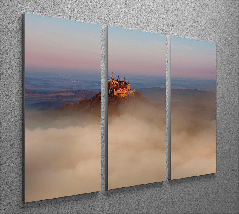Fairytale Castle Hohenzollern 3 Split Panel Canvas Print - Canvas Art Rocks - 2