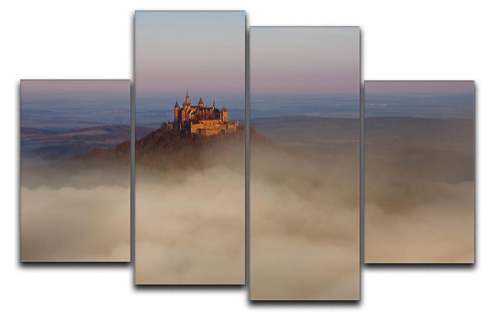 Fairytale Castle Hohenzollern 4 Split Panel Canvas - Canvas Art Rocks - 1